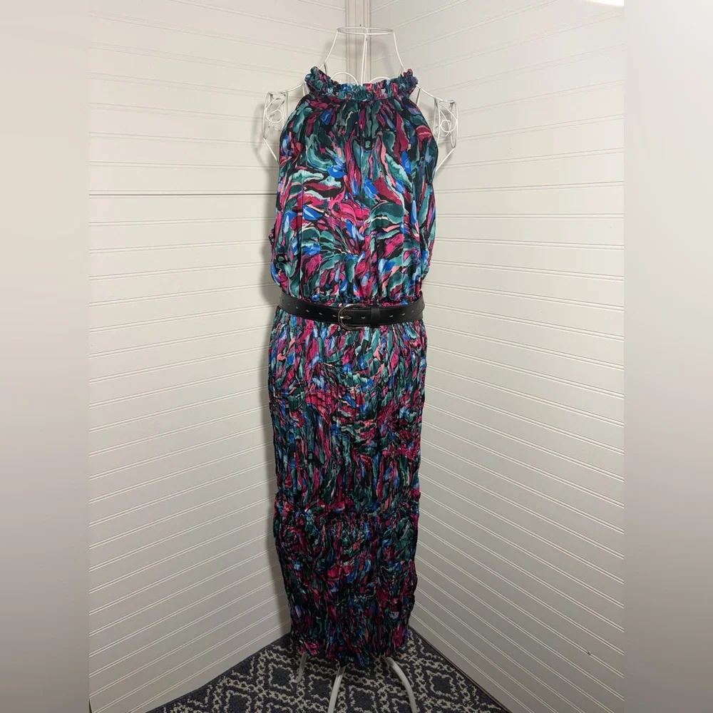 Nicole Miller Vibrant Multicolor Midi Dress